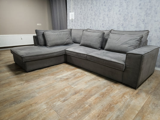 Zeer Mooi Groot Antraciet Hoekbank - BanxteL - 2dehandse Bankstellen