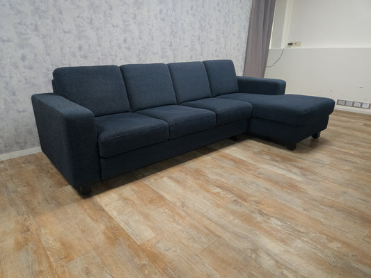 Zeer Mooi Antraciet Blauwe Hoekbank - BanxteL - 2dehandse Bankstellen