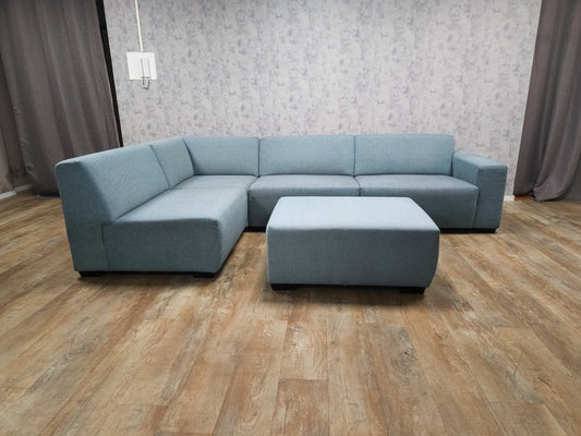 Zeer Mooi Torquise Hoekbank van MONTEL - BanxteL - 2dehandse Bankstellen