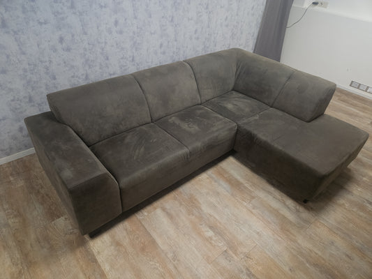 Mooi Groene Antraciet Hoekbank - BanxteL - 2dehandse Bankstellen