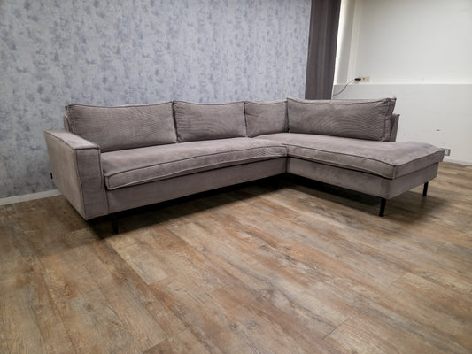 MOOI RIBSTOF HOEKBANK VAN WOOOD