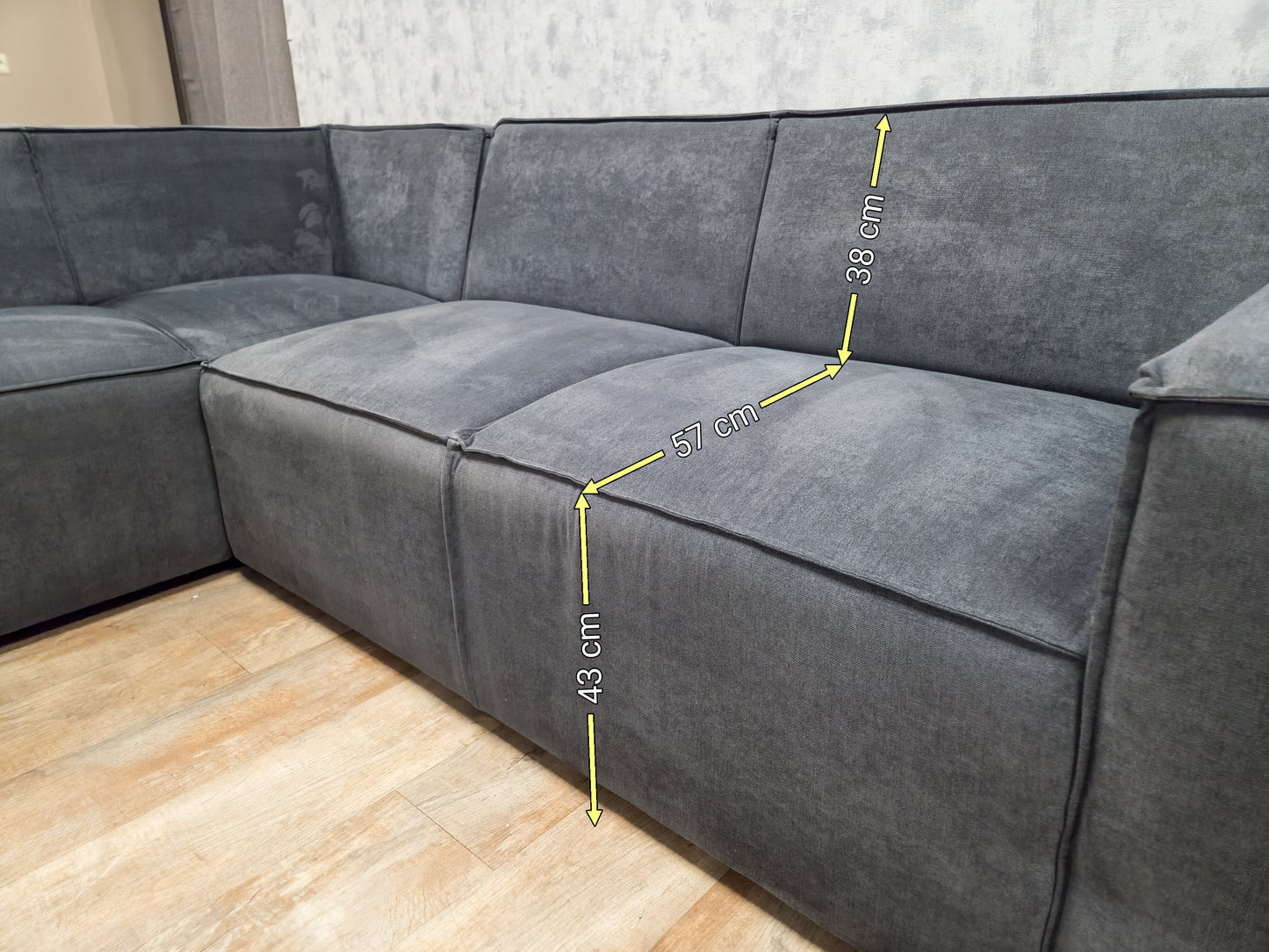 ZGAN Modern Antraciet Hoekbank