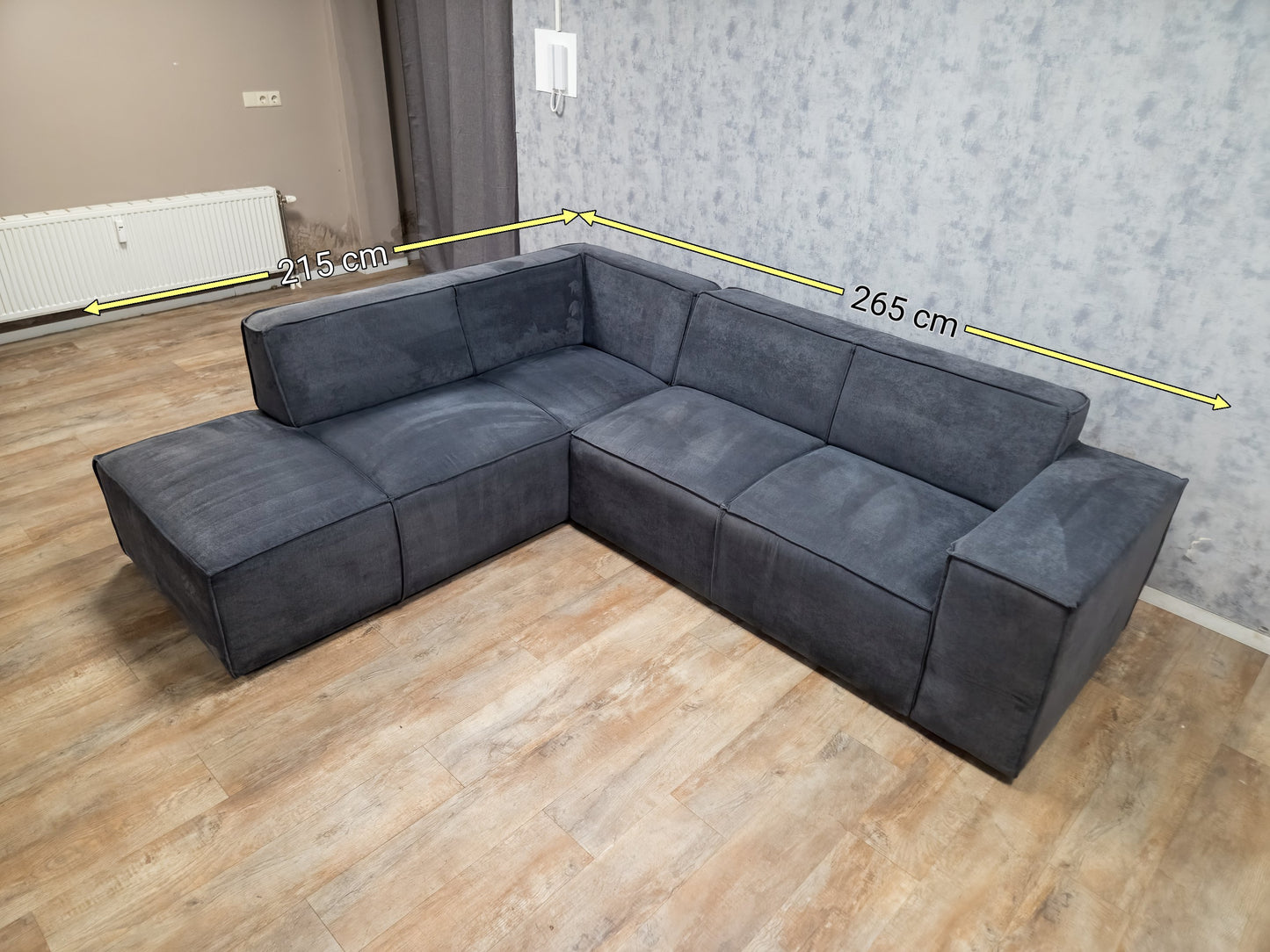ZGAN Modern Antraciet Hoekbank