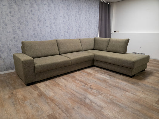 Prachtig Olijf Groene Gemeleerd Kleur Hoekbank