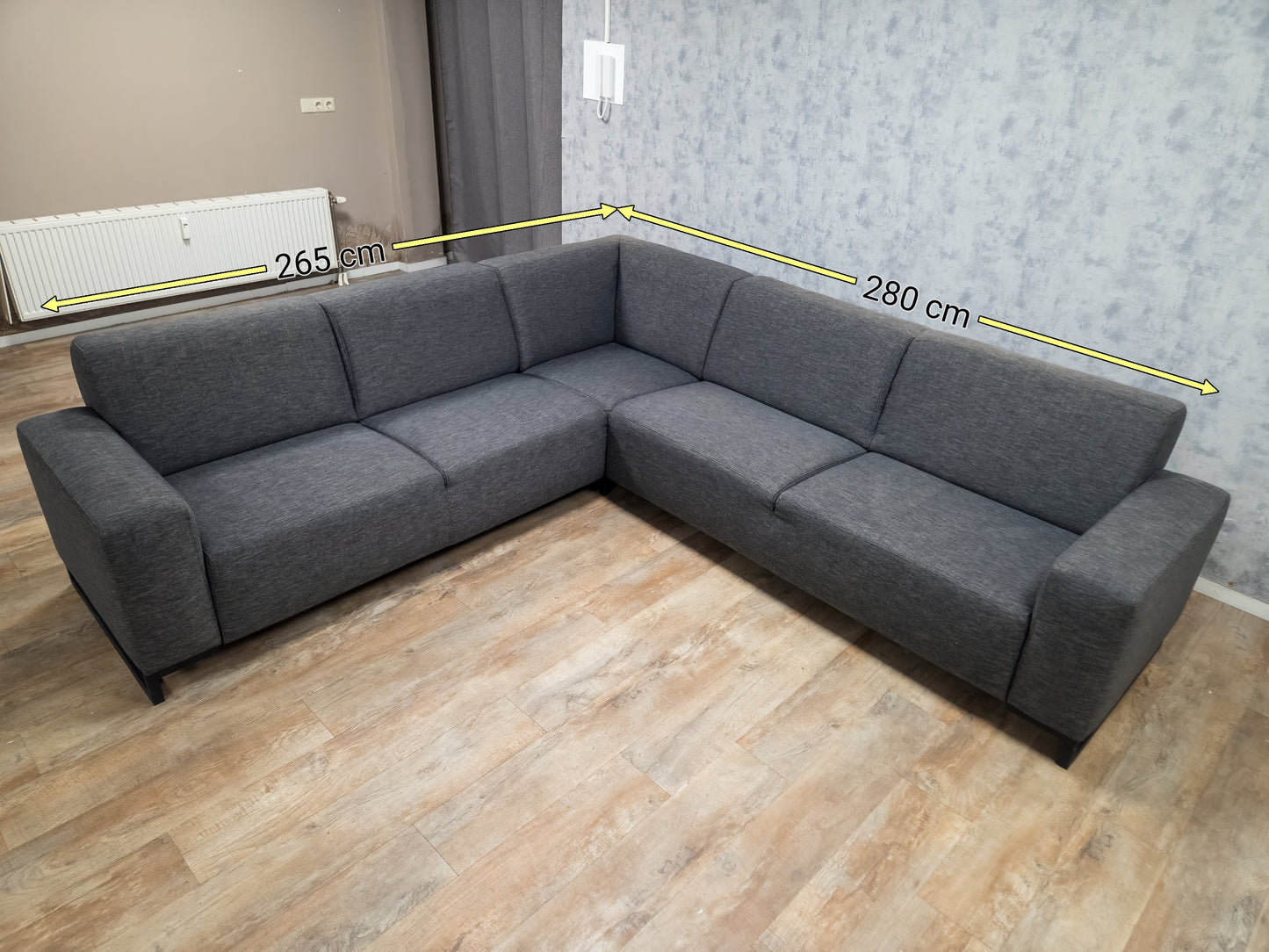 Mooi Groot Antraciet Hoekbank