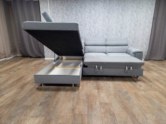 ZEER MOOI GRIJS MULTIFUNCTIONELE HOEKBANK