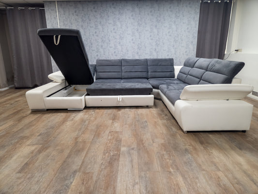 ZEER MOOI WIT en GRIJS MULTIFUNCTIONELE U BANK