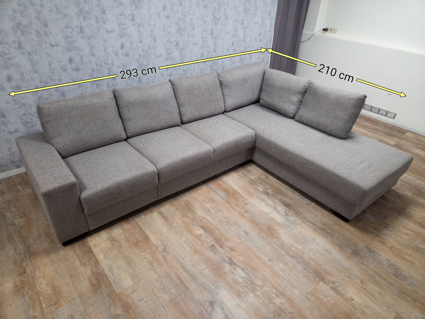 Zeer Mooi Groot Grijs Hoekbank