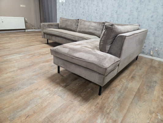 Mooi Vergrijsd Groen RIBSTOF Hoekbank van WOOOD