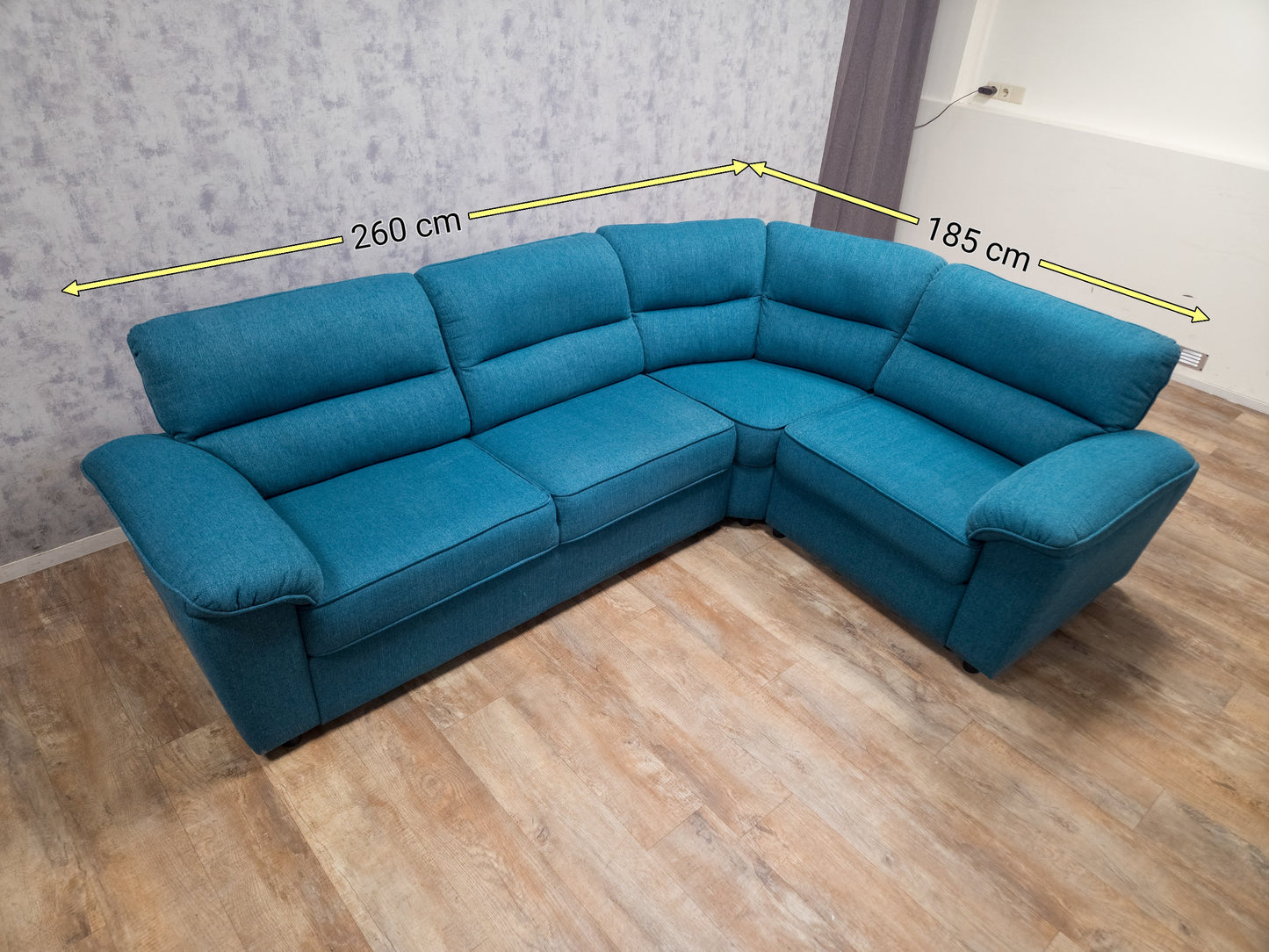 Zeer Mooi Petrol Blauwe Hoekbank