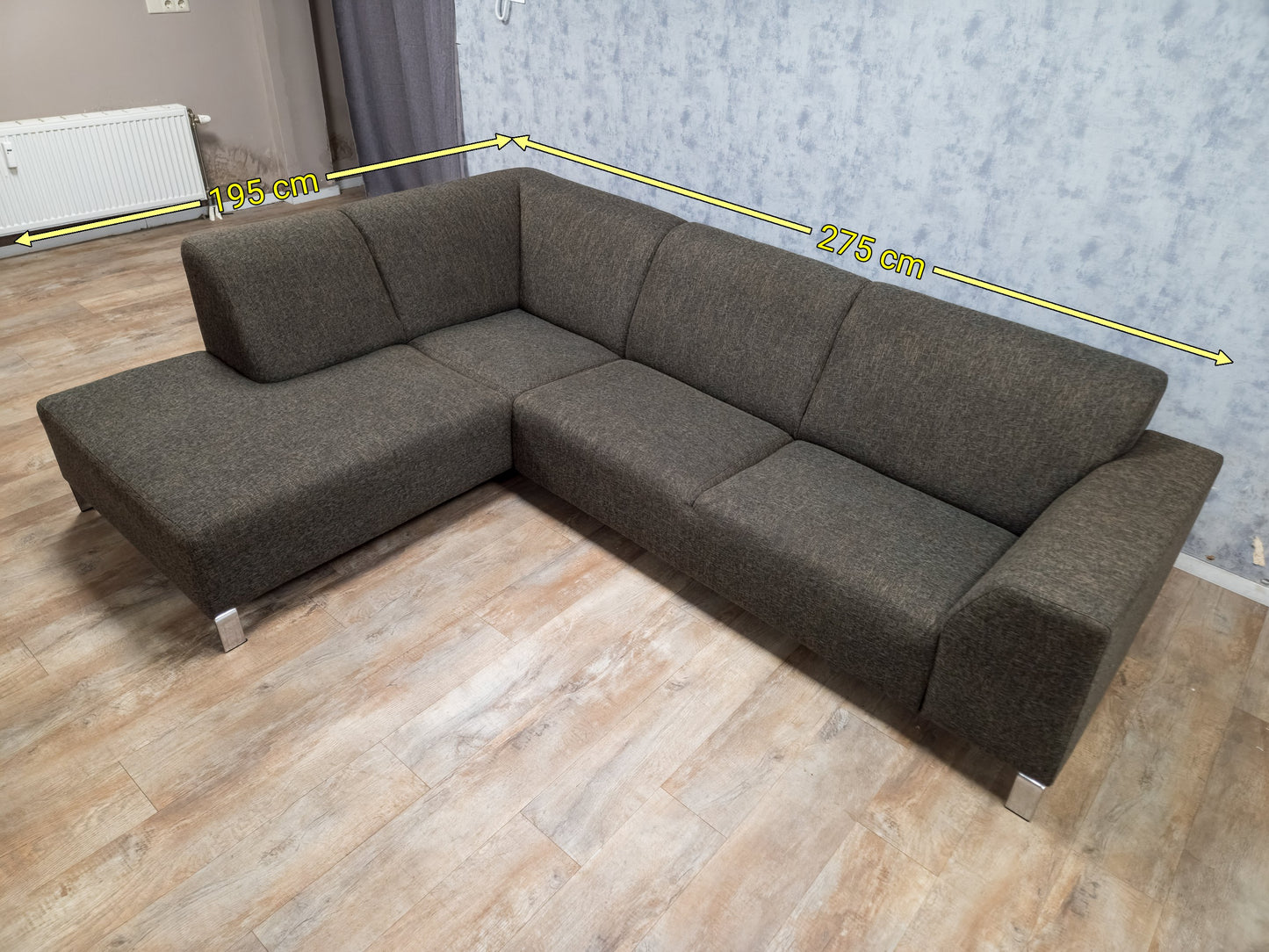 Mooi Bruin Antraciet Hoekbank