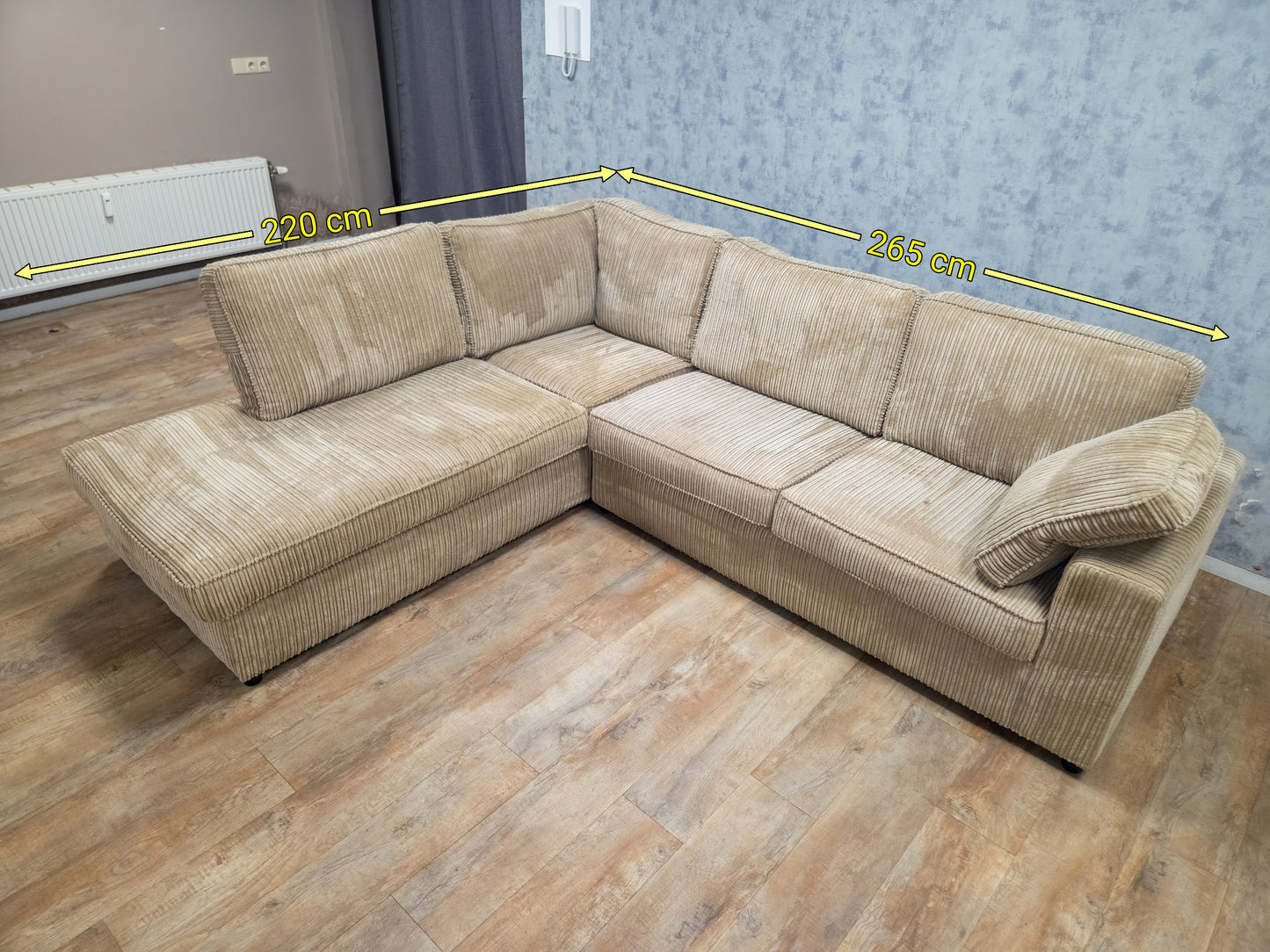 Mooi Z.G.A.N Groot BEIGE Hoekbank