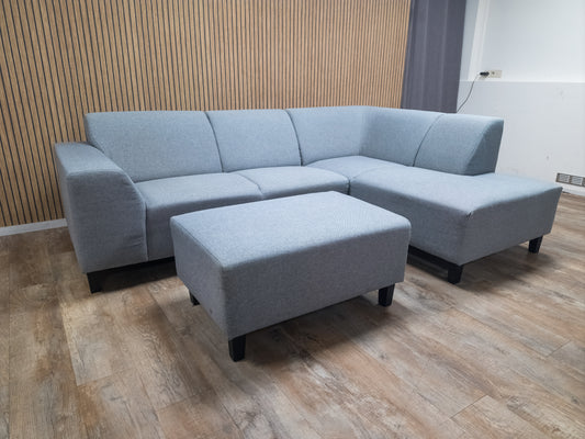 Zeer Mooi Nette Grijs Hoekbank met Hocker