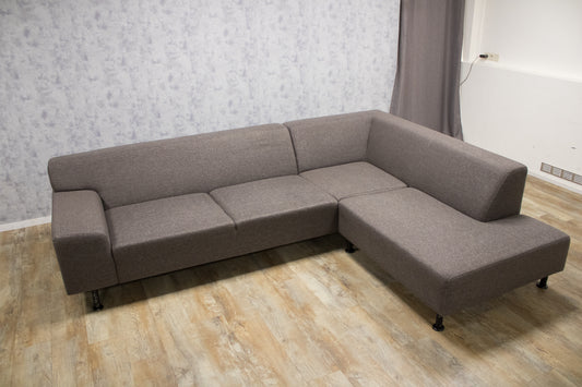 Mooi Groot Taupe Bruin Hoekbank - BanxteL - 2dehandse Bankstellen