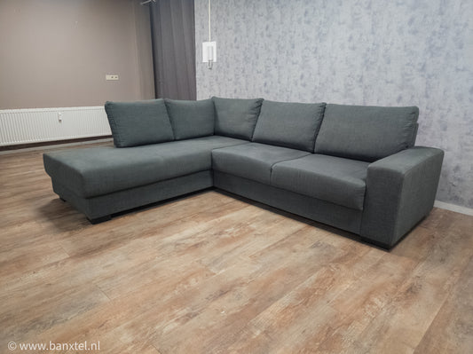 Zeer Mooi Grijsgroen Hoekbank - BanxteL - 2dehandse Bankstellen
