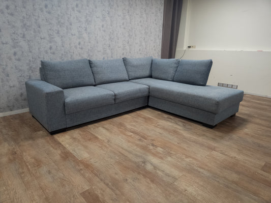 Zeer Mooi Gemeleerd Blauwe Hoekbank - BanxteL - 2dehandse Bankstellen