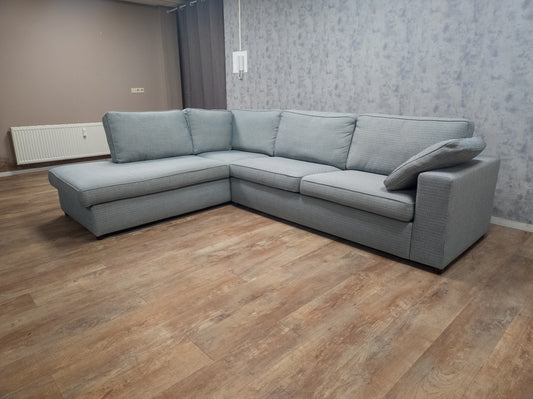 Mooi Hoekbank in Gemeleerd Licht Groene - BanxteL - 2dehandse Bankstellen