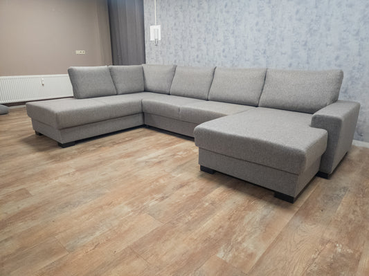 Zeer Mooi Groot Taupe Grijs U Bankstel - BanxteL - 2dehandse Bankstellen