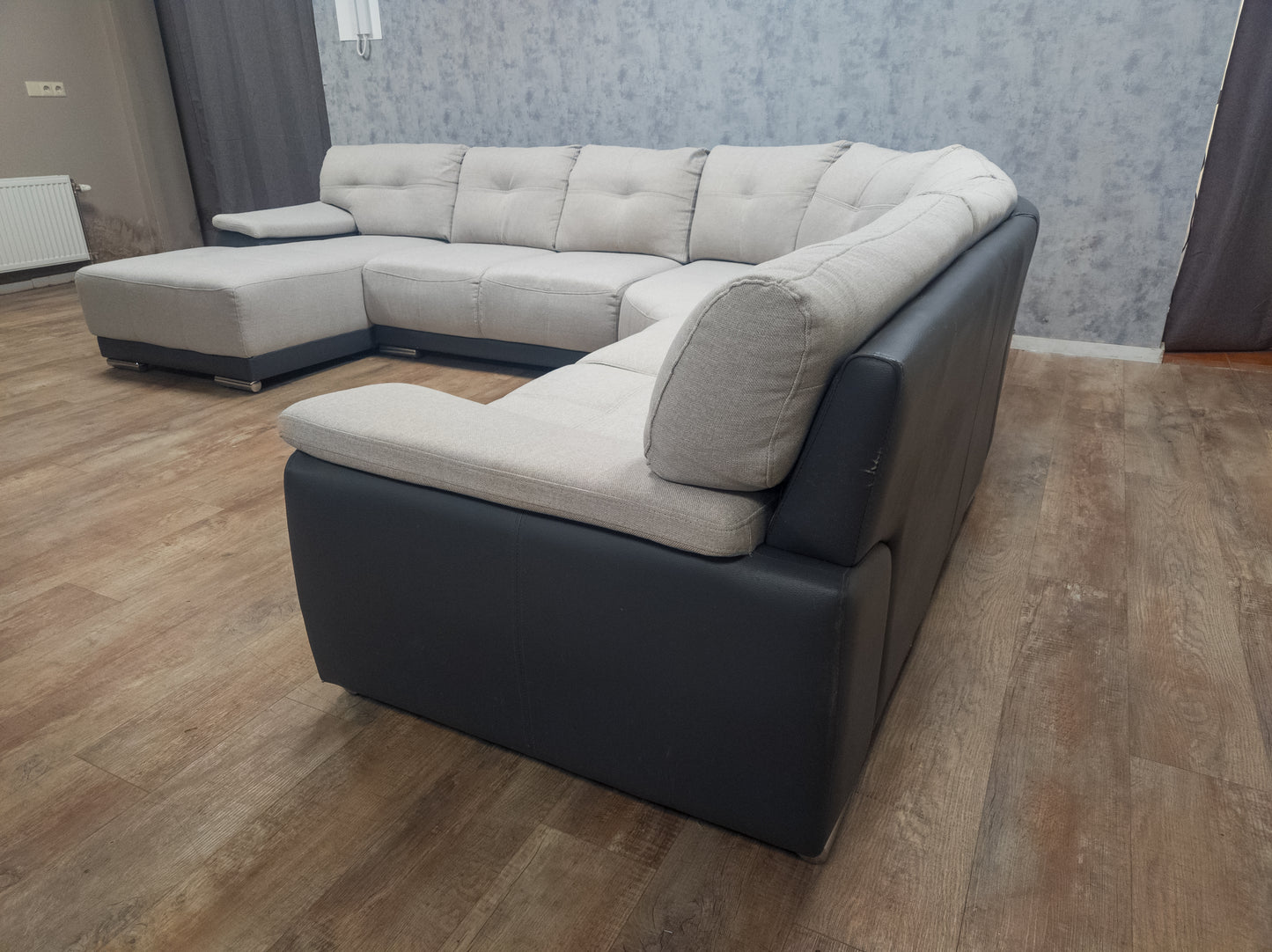 Mooie Groot Beige met Grijs U Bankstel