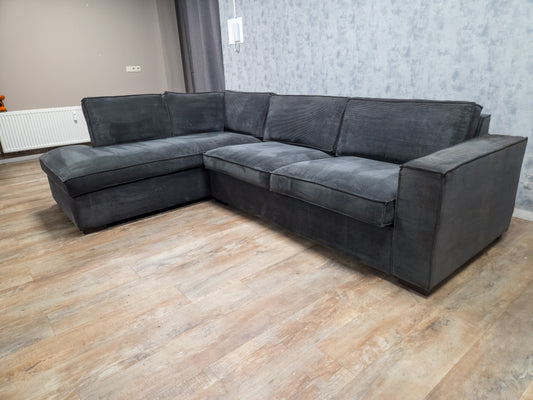 ZGAN Antraciet Ribstof Hoekbank van WOOOD