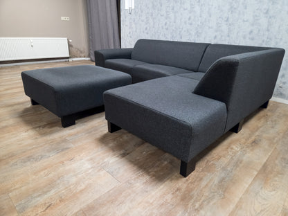 Mooi Antraciet Hoekbank met Hocker