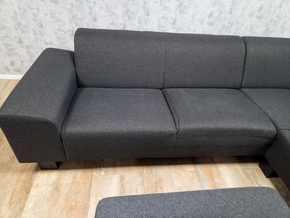 Mooi Antraciet Hoekbank met Hocker