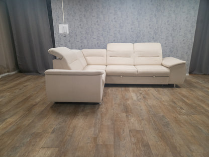 MOOI BEIGE HOEKBANK MET SLAAPFUNCTIE