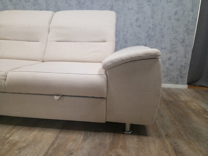 MOOI BEIGE HOEKBANK MET SLAAPFUNCTIE