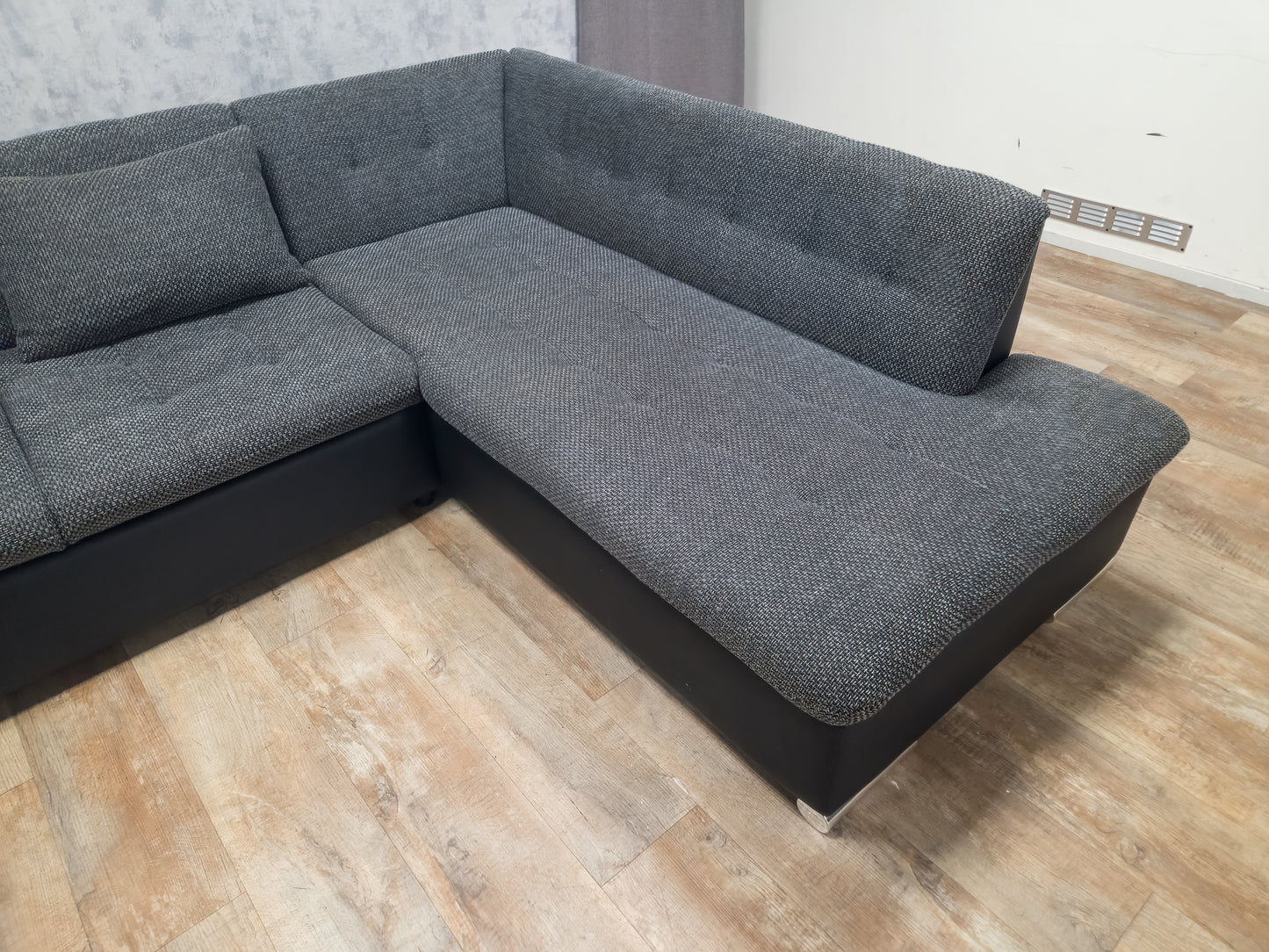 Zeer Mooi Groot Zwart Grijs U Bankstel