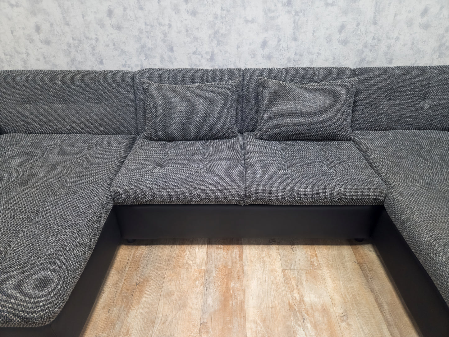 Zeer Mooi Groot Zwart Grijs U Bankstel