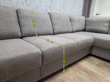 Zeer Mooi Groot Grijs Hoekbank