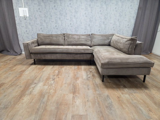 Mooi Vergrijsd Groen RIBSTOF Hoekbank van WOOOD