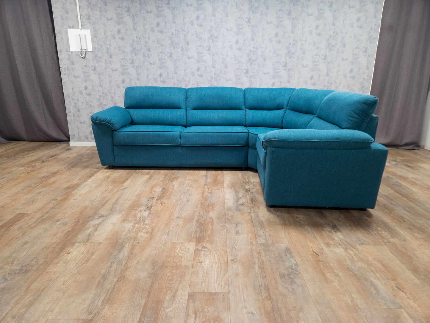 Zeer Mooi Petrol Blauwe Hoekbank