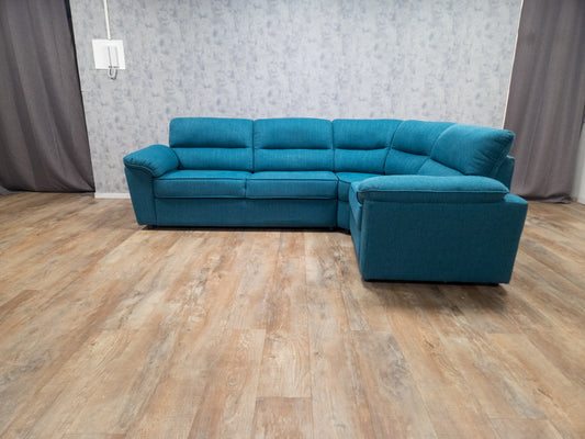 Zeer Mooi Petrol Blauwe Hoekbank