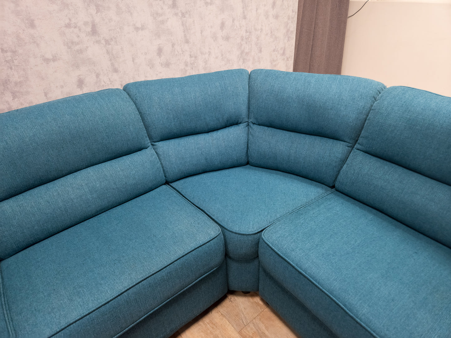Zeer Mooi Petrol Blauwe Hoekbank