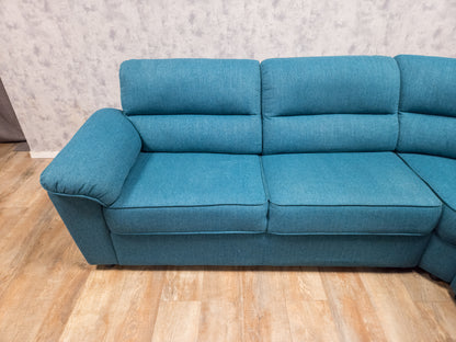 Zeer Mooi Petrol Blauwe Hoekbank