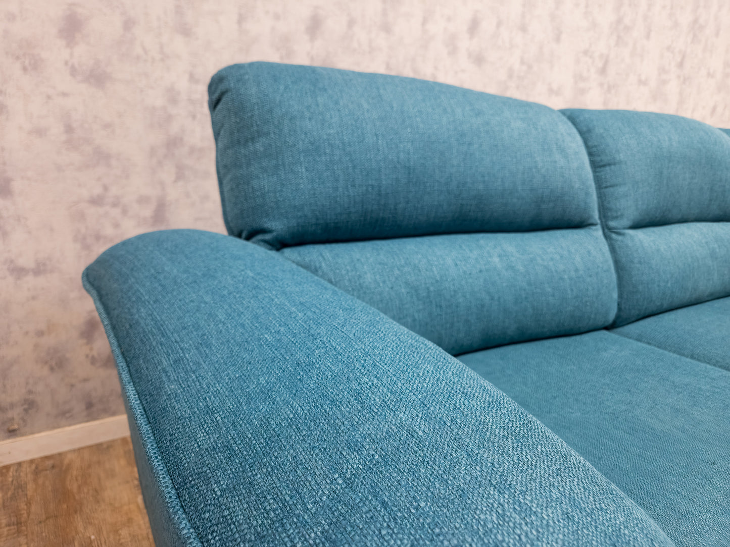 Zeer Mooi Petrol Blauwe Hoekbank