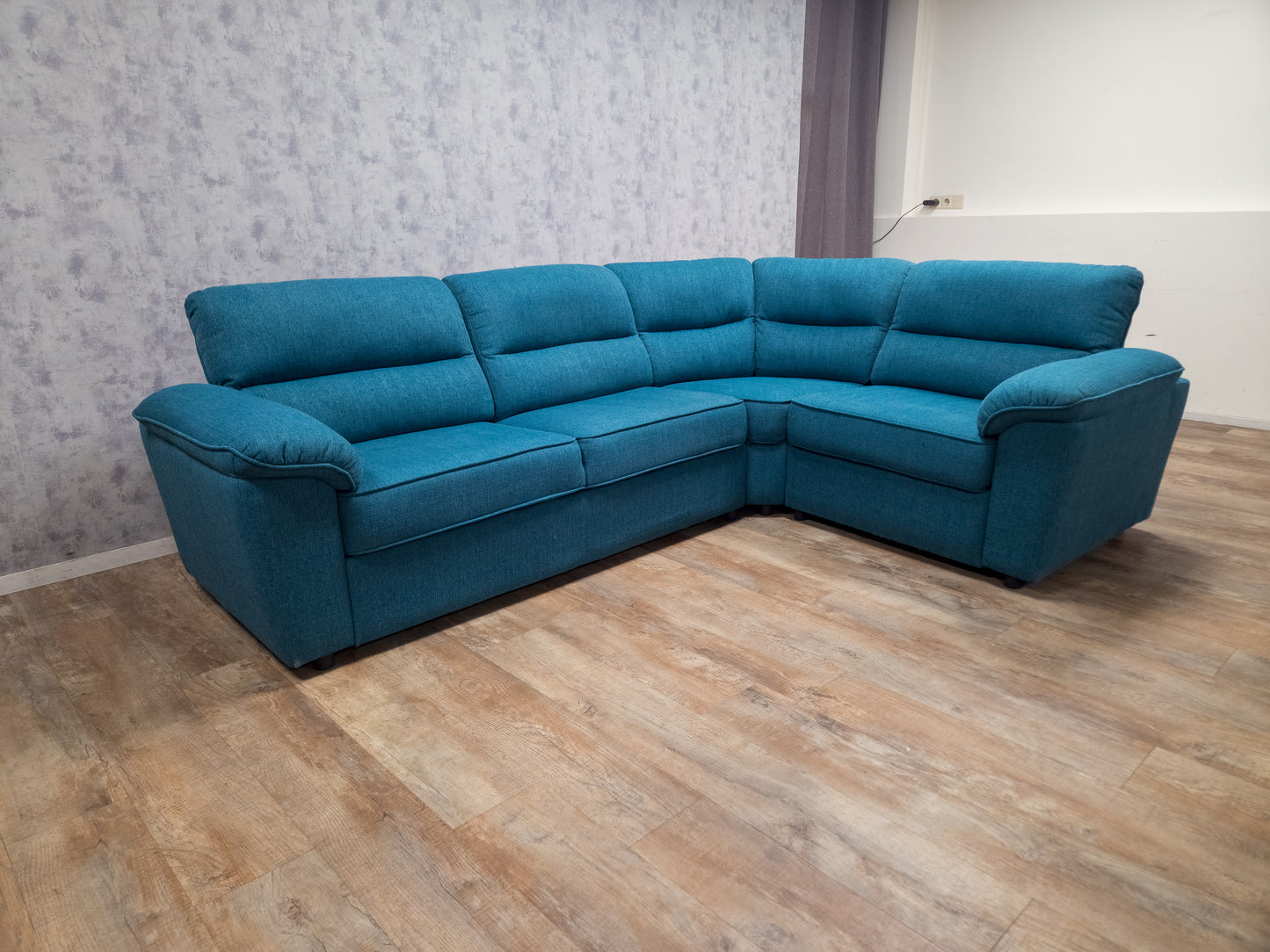 Zeer Mooi Petrol Blauwe Hoekbank