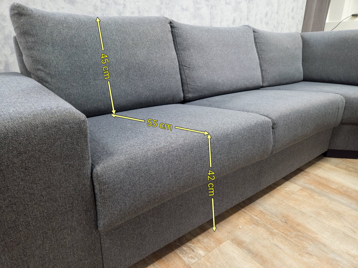 Zeer Mooi Grijs Hoekbank