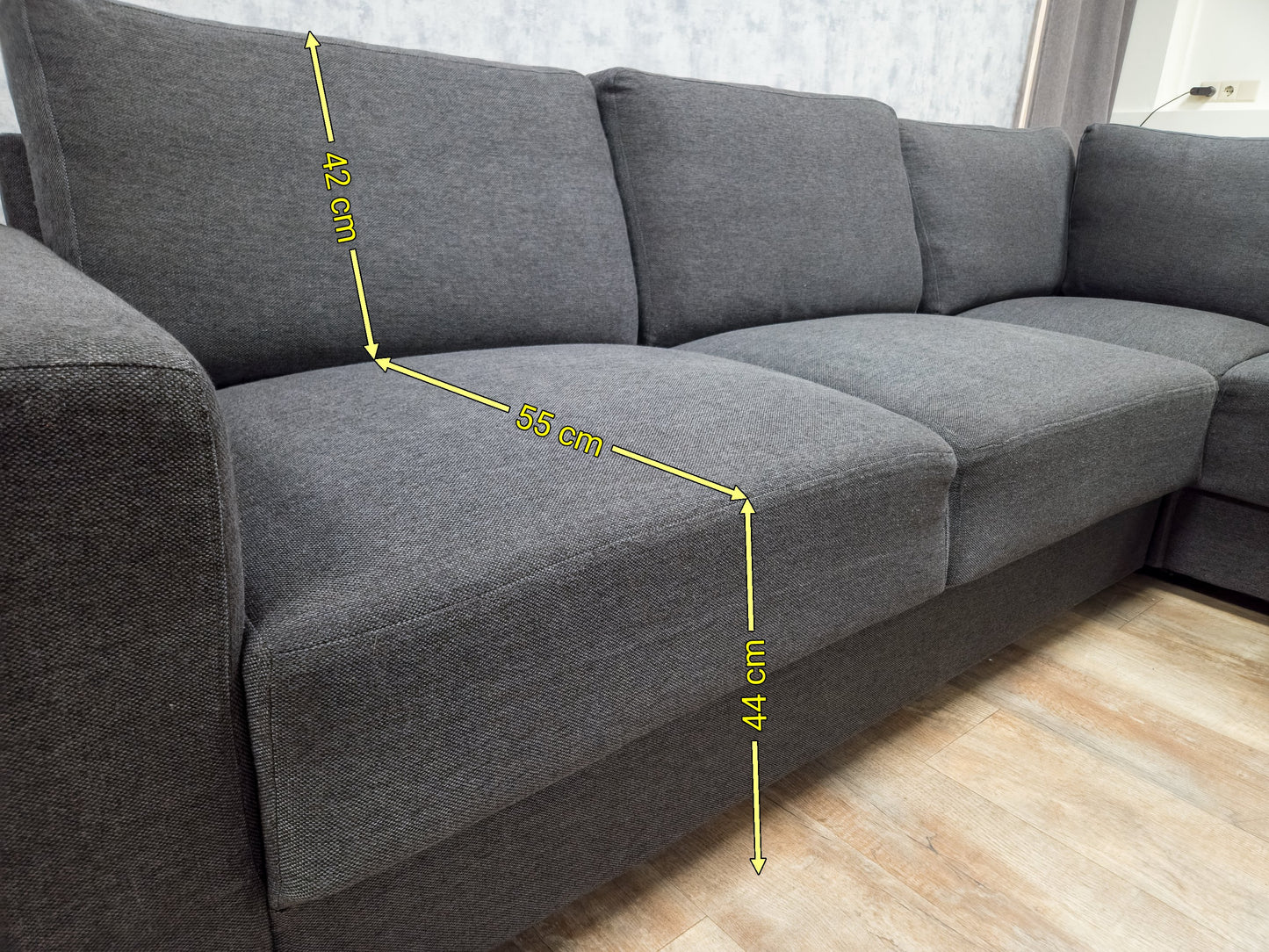 Mooi Antraciet Hoekbank