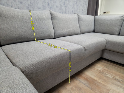 Zeer Mooi Groot Grijs U Bankstel