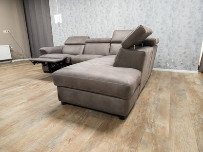 Moderne Bruin Hoekbank met Elektrische Relaxfunctie