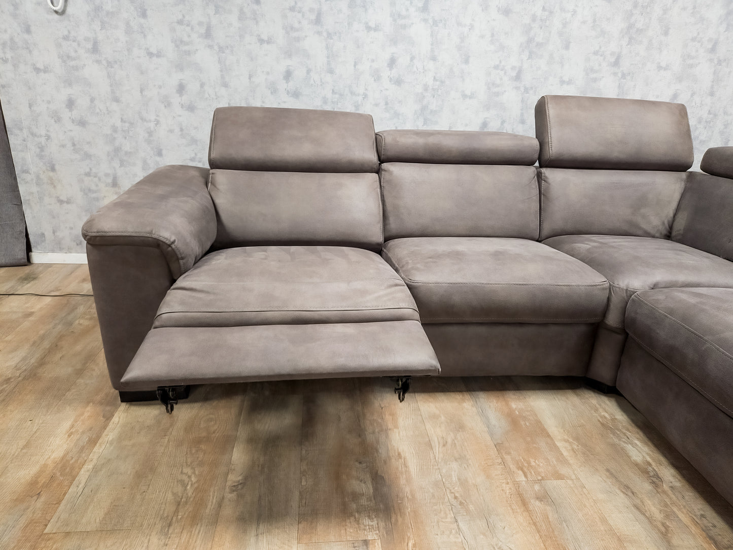 Moderne Bruin Hoekbank met Elektrische Relaxfunctie