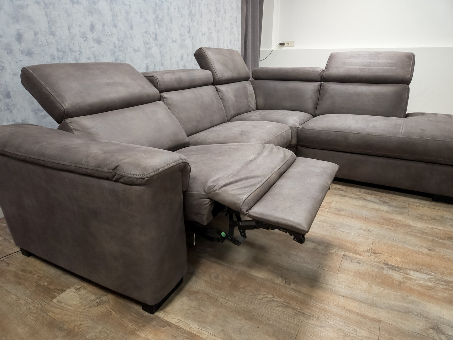 Moderne Bruin Hoekbank met Elektrische Relaxfunctie