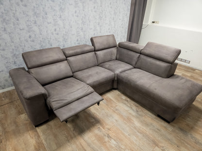 Moderne Bruin Hoekbank met Elektrische Relaxfunctie