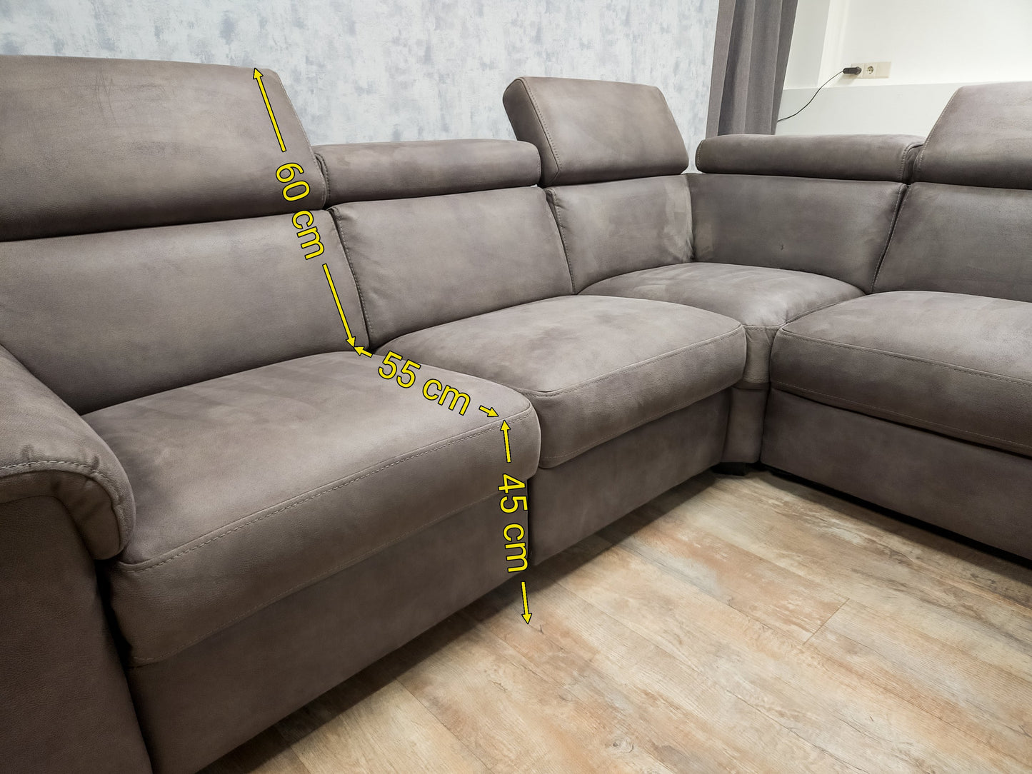 Moderne Bruin Hoekbank met Elektrische Relaxfunctie