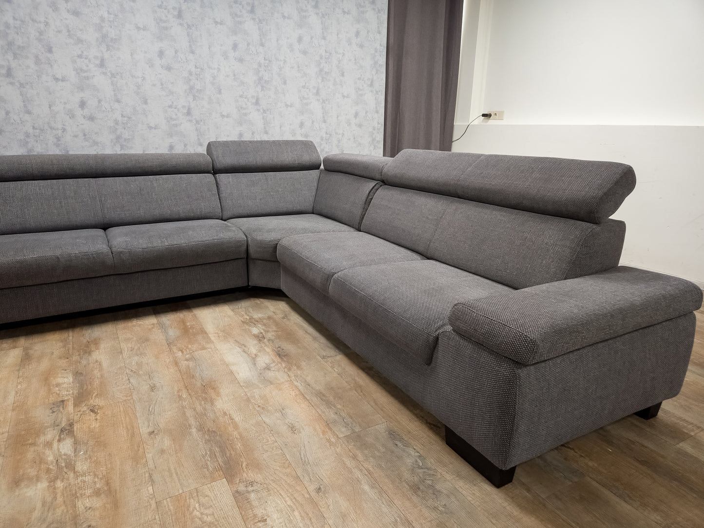 Antraciet Hoekbank (2e Hands) – Luxe Comfort , Hoofdsteunen