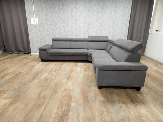 Antraciet Hoekbank (2e Hands) – Luxe Comfort , Hoofdsteunen