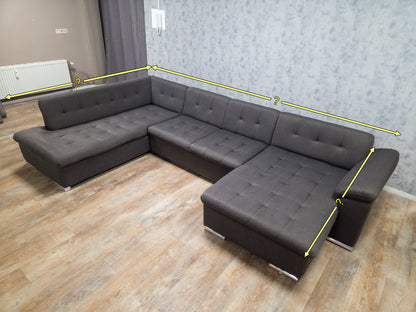 Antraciet U-Bankstel – Stijlvol, Ruim en Comfortabel