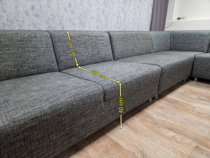 Groot Antraciet 5-Delige Hoekbank - Tijdloos Design & Comfort